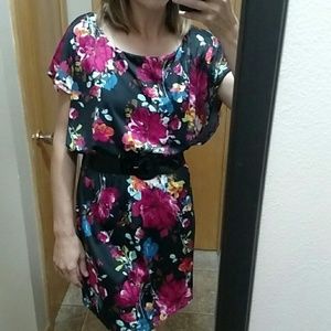 Floral Dress with Belt